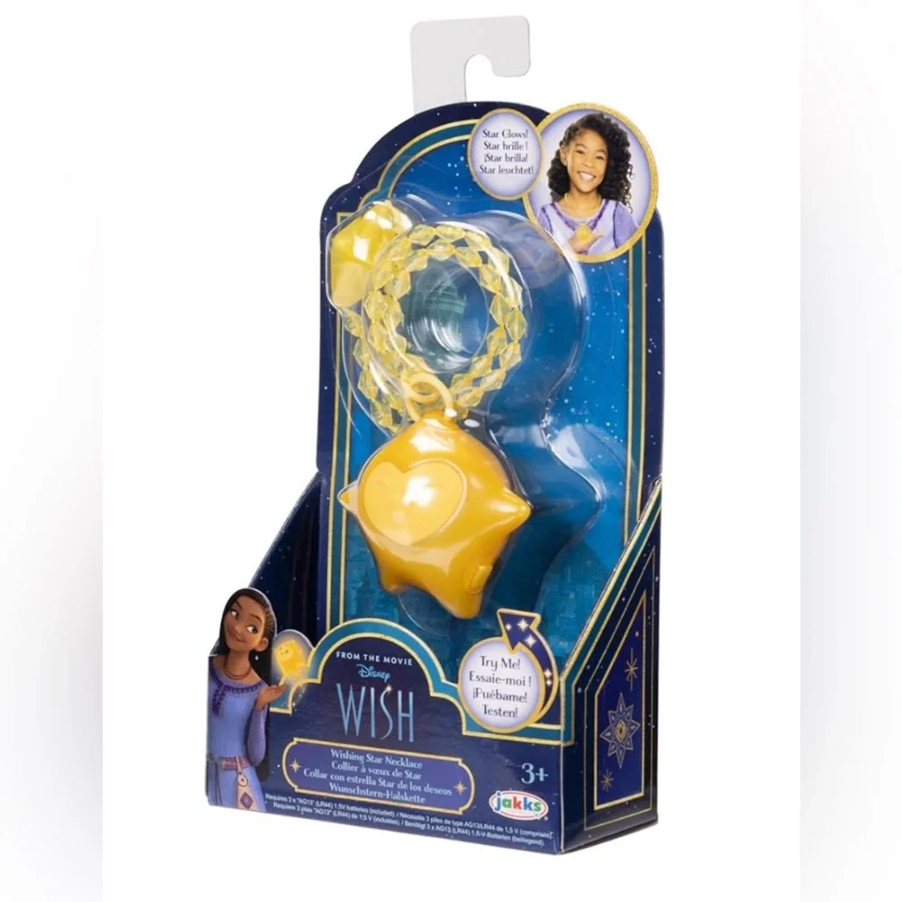 Disney's Wish Wishing Star Necklace with Light Up Feature NIP